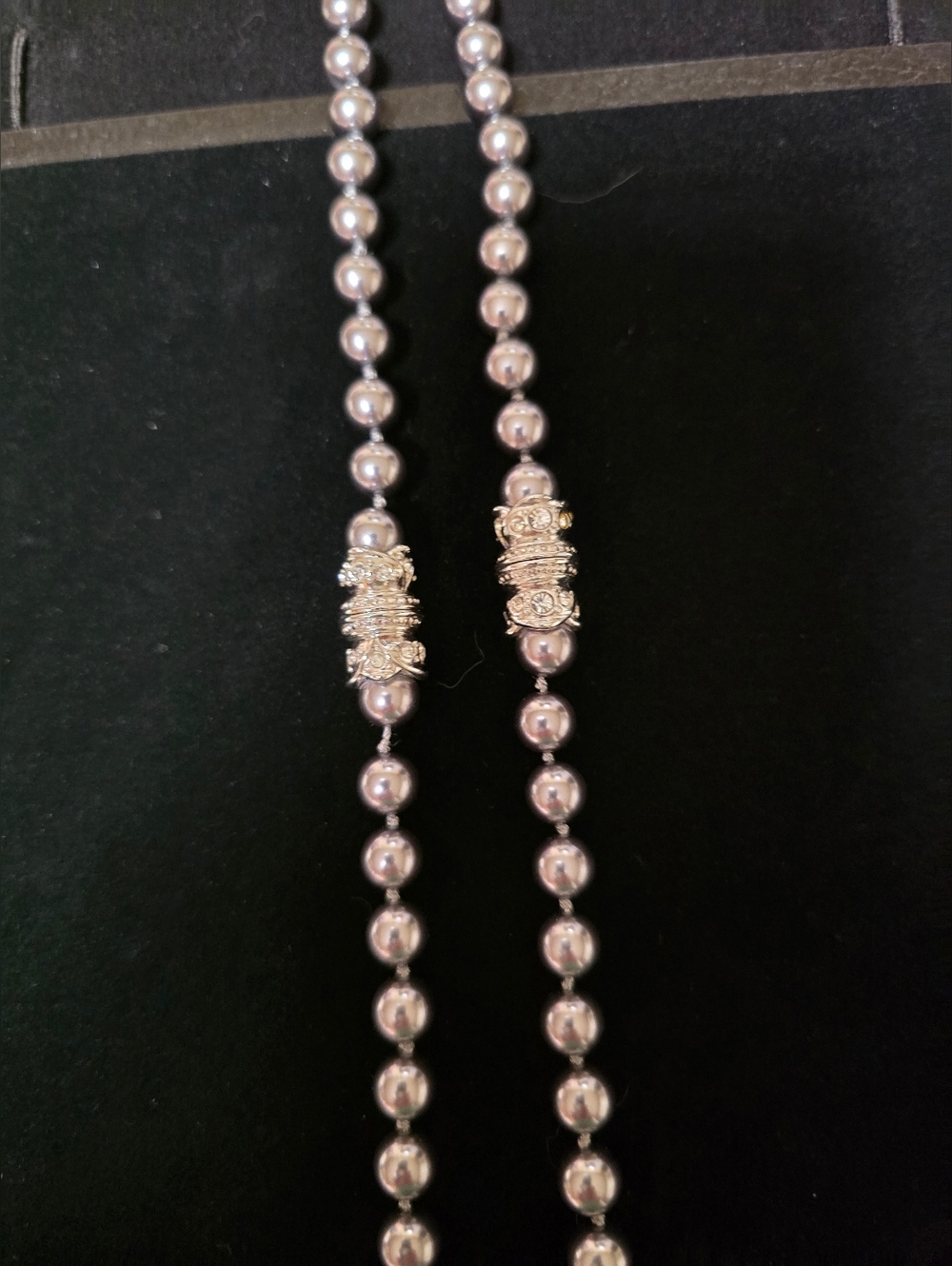 Nolan Miller Silver-Gray Double Strand Pearl Necklace - Picture 4 of 4